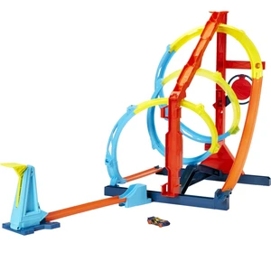 Hot Wheels Track Builder Spiral Dönüşlü Pist Oyun Seti, Yaratıcı Spiral Pist Yarışları, Hedefi Vurmanın 2 Yolu, 1 Adet Hot Wheels Araç Dahil, 6 Yaş ve Üzeri HDX79
