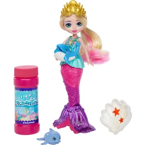 Görkemli Enchantimals  Okyanus Krallığı  Baloncuk Yapan Deniz Kızı Atlantia Bebek (17 cm) ve yunus figürü, 3 yaş ve üzeri HFT24
