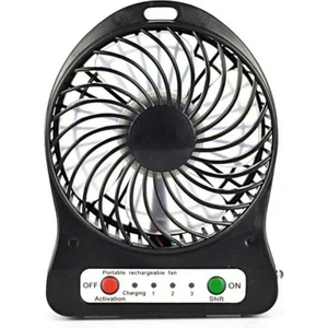 Anycast Vantilatör Şarjlı Mini   3 Kademe Mini Fan Siyah
