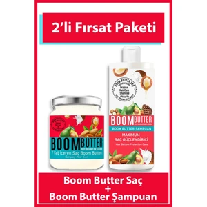 BOOM BUTTER Saç Bakım Yağ ve Şampuan Paketi