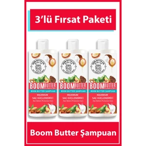 BOOM BUTTER Saç Bakım Şampuanı 3'lü Fırsat Paketi