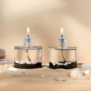 Imperiums Ocean Black Cylinder Dekoratif Kandil Mum 2'li Set