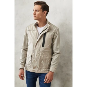 Altınyıldız Classics Erkek Bej Standart Fit Dik Yaka Casual Mont