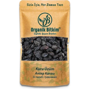 Organik Bitkim Antep Karası Üzüm Kurusu Siyah Iri Taneli Çekirdekli 250 gr