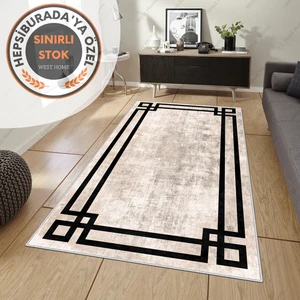 West Home Dijital Baskı Yıkanabilir Kaymaz Taban Salon Halısı Mutfak Halısı Yolluk
