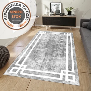West Home Dijital Baskı Yıkanabilir Kaymaz Taban Salon Halısı Mutfak Halısı Yolluk