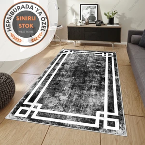 West Home Dijital Baskı Yıkanabilir Kaymaz Taban Salon Halısı Mutfak Halısı Yolluk