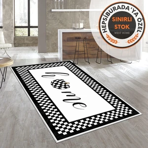 West Home Dijital Baskı Yıkanabilir Kaymaz Taban Salon Halısı Mutfak Halısı Yolluk