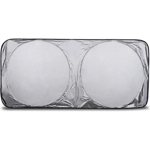 Araç Oto Ön Cam Çift Daireli Gümüş Kaplama Güneş Kalkanı Branda