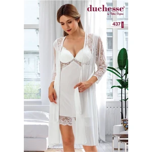 437 Çeyizlik Dantelli Saten 6'lı Set -Ekru