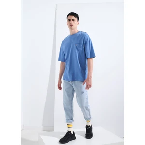 Bd Giyim Pocket Oversize Tişört Mavi