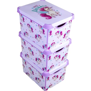 Style Box Unicorn Plastik Dekoratif Kutu Seti- 3x 20 Litre