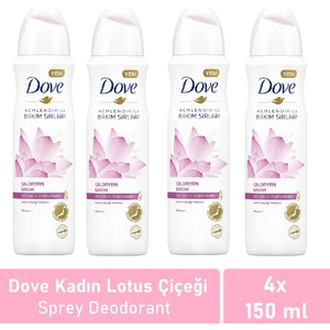 Kadın Deodorant Işıldayan Bakım Lotus Çiçeği Kokusu 150 ml -4'lü Avantaj Paketi