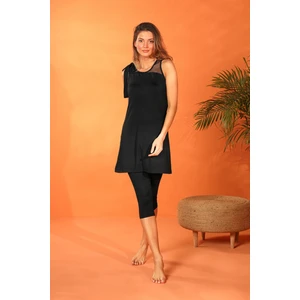 Rivamera Siyah Kadın File Detaylı Tasarım Yarı Kapalı Mayo M2205