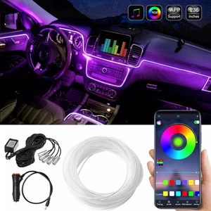 Şüscar Oto Araç Içi App Kontrollü Rgb Atmosfer Ambiyans LED Neon Lamba 5 Parça 6 Metre