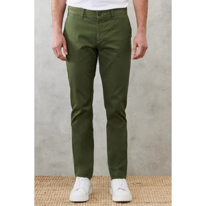 ALTINYILDIZ CLASSICS Erkek Haki Slim Fit Dar Kesim Armürlü Yan Cepli Pamuklu Chino Pantolon