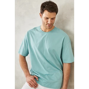 Altınyıldız Classics Erkek Petrol Oversize Bol Kesim Bisiklet Yaka %100 Pamuk Tişört