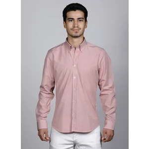 Kolay Ütülenebilir Slim Fit Kırmızı Pötikare Gömlek 22142