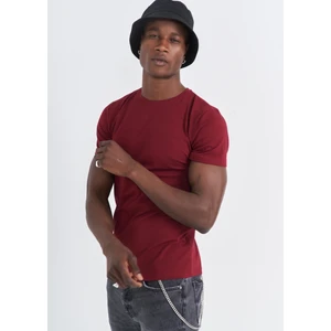Bd Giyim Bd Straight Slim-Fit Likralı Tişört Bordo