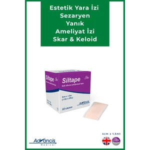 UK Siltape Soft Silikon Bant -dikiş izi-sezaryen-yanık-estetik 4cm x1,5