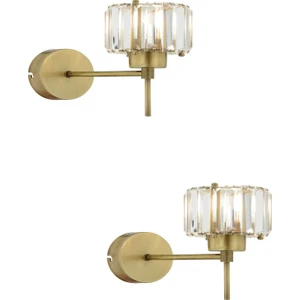 Sadem Eskitme 2'li Aplik Seti Taşlı Yatak Odası-Yatak Başı Duvar Lambası