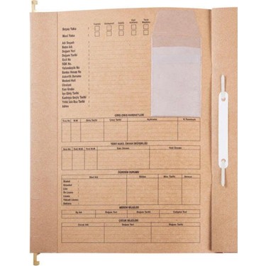 Tunakart Metal Askılı Personel Özlük Dosyası 8 Yapraklı Fiyatı