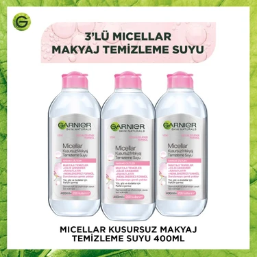 Garnier Micellar Kusursuz Makyaj Temizleme Suyu 400 ml 3'lü
