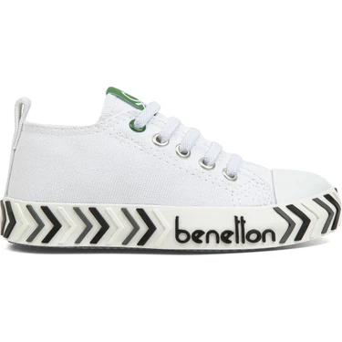 Benetton® | BN-30641 - 3394 Beyaz Siyah - Çocuk Spor