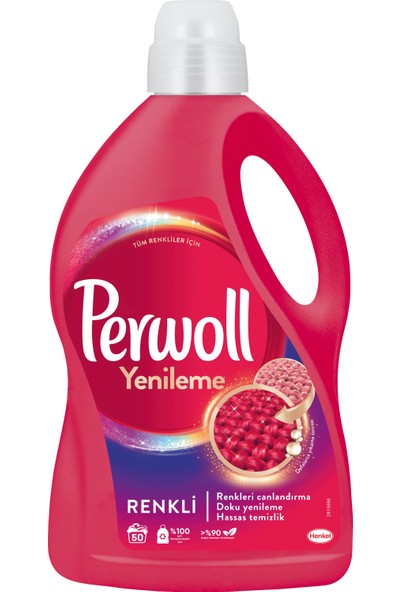 Perwoll Hassas Bakım Sıvı Çamaşır Deterjanı 3L (50 Yıkama) Renkli Yenileme