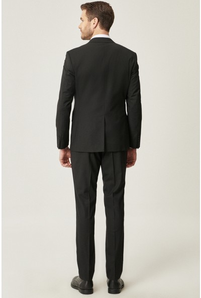 Altınyıldız Classıcs Erkek Siyah Slim Fit Dar Kesim Düz Siyah Su Geçirmez Nano Takım Elbise