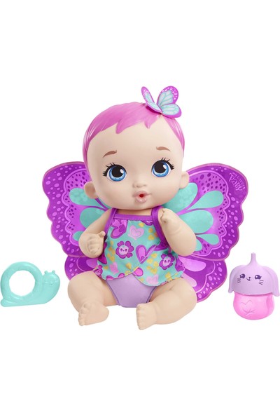 My Garden Baby Kelebek Bebeğimin Bakım Zamanı - Pembe Saçlı Bebek (30 Cm), Tekrar Kullanılabilir Bez, Kıyafet ve Kanatları ile, 3 Yaş ve Üzeri Gyp10