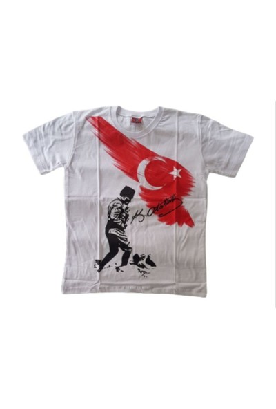 Alm Atatürk Bayrak Baskılı Tişört