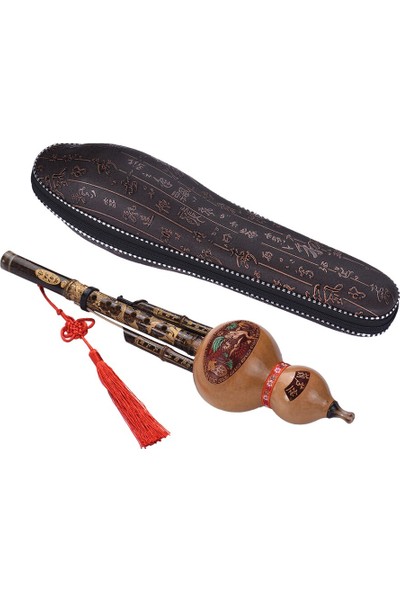 Xinhang Çin El Yapımı Hulusi Black Bambu Kabak Cucurbit Flüt Etnik Yeni Başlayanlar İçin Müzikal Enstrüman (Yurt Dışından)