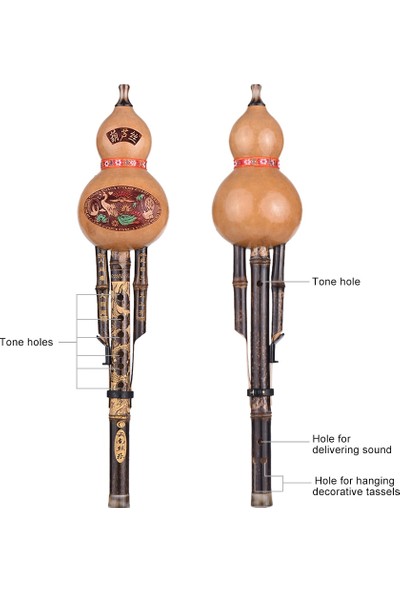 Xinhang Çin El Yapımı Hulusi Black Bambu Kabak Cucurbit Flüt Etnik Yeni Başlayanlar İçin Müzikal Enstrüman (Yurt Dışından)
