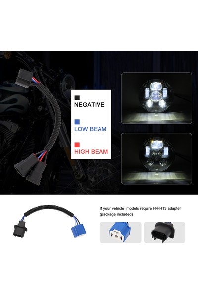5.75 Inç LED Far Motosiklet Projektör Far Süper Geniş