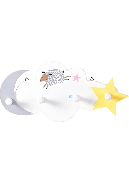 Kanca Ahşap Giysileri Ay Yıldız Askı Duvara Monte Anahtarlık Ceket Kanca Çocuk Odası Duvar Dekoratif