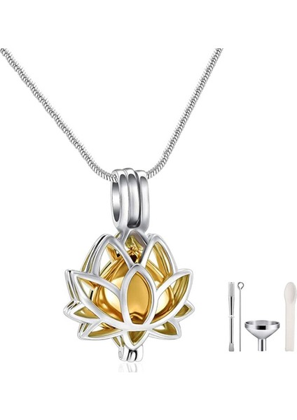 Kalp Urn Kolye Zincirler Külleri Tutucu Anıt Keepsake Kolye Kremasyon Takı Pet / Insan Lotus Kolye Çiçek Locket Için | Kolye Kolyeler