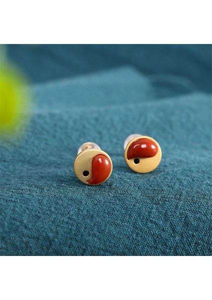 Taoism 9mm Mini Akik Çiviler Küpe Kadınlar Için Doğal Gemstones Brincos 925 Gümüş Egzotik Takı Altın Dini Hediyeler | Saplama Küpe modelleri