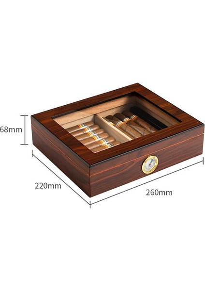 Cedar Ahşap Puro Seyahat Nemlendirici Higrometre Puro Humidor Sigaren Kutusu ile Taşınabilir Puro Kılıfı Taşınabilir Puro Kılıf | Puro Aksesuarları