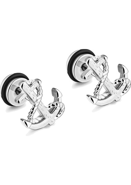 Mens Womens Unisex Paslanmaz Çelik Çapa Saplama Küpe, 3 Çift Bir Set fiyatları