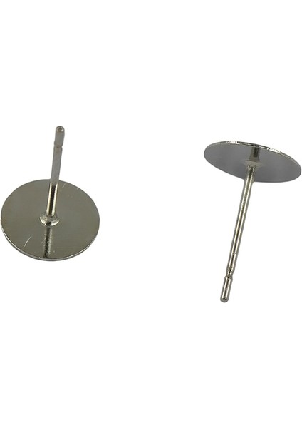 100 Adet 8mm Boş Pad Saplama Küpe Mesaj Peg Pin Dıy Yapma Bulguları-Beyaz