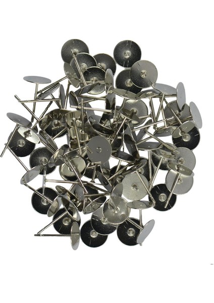 100 Adet 8mm Boş Pad Saplama Küpe Mesaj Peg Pin Dıy Yapma Bulguları-Beyaz