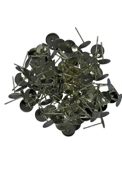 100 Adet 8mm Boş Pad Saplama Küpe Post Peg Pin Dıy Yapma Bulguları-Siyah