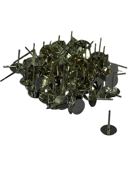 100 Adet 8mm Boş Pad Saplama Küpe Post Peg Pin Dıy Yapma Bulguları-Siyah fırsatları