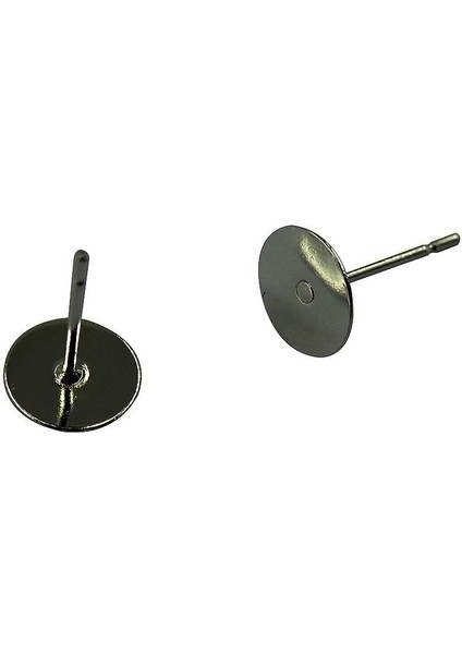 100 Adet 8mm Boş Pad Saplama Küpe Post Peg Pin Dıy Yapma Bulguları-Siyah indirimleri