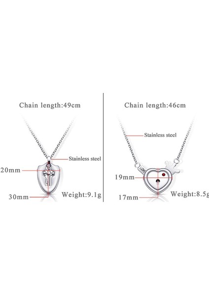 Kadınlar Kolye Set Çift Anahtar Kilidi Sevgililer Günü Titanyum Çelik Kolye Festivali Için