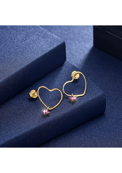 Sterling Gümüş 925 Takı Kalp Küpe Kadınlar Için Mor Avusturya Kristal Asılı Saplama Küpe Yıldönümü Hediye En Iyi | Saplama Küpe fırsatları