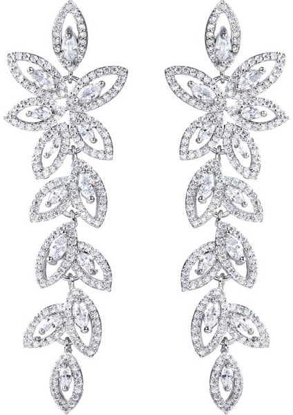 Yeni Varış Düzensiz Kübik Zirkon Tasarım ile Uzun Küpe Tasarım Kadınlar Için Hollow Out Tarzını Oymak Moda Jewlery Akşam Yemeği | Saplama Küpe(Yurt Dışından)