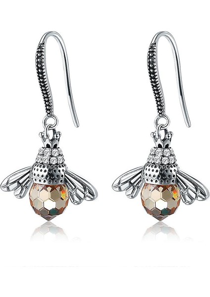 Küpe Hayvan Arı S925 Eardrops Kulak Kanca Düğün Için