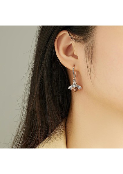 Küpe Hayvan Arı S925 Eardrops Kulak Kanca Düğün Için modelleri